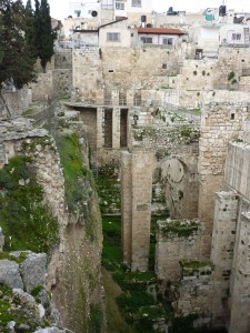 The excavations at the pools of Bethesda, an ancient site of healing.
